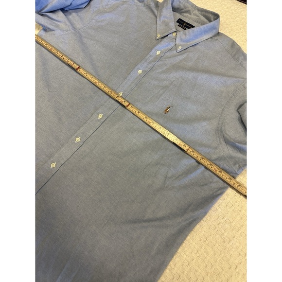 Ralph Lauren Men's 3XLT Tall Stretch Oxford Shirt Blue‎ Button Long Sleeve Pony - Picture 6 of 11
